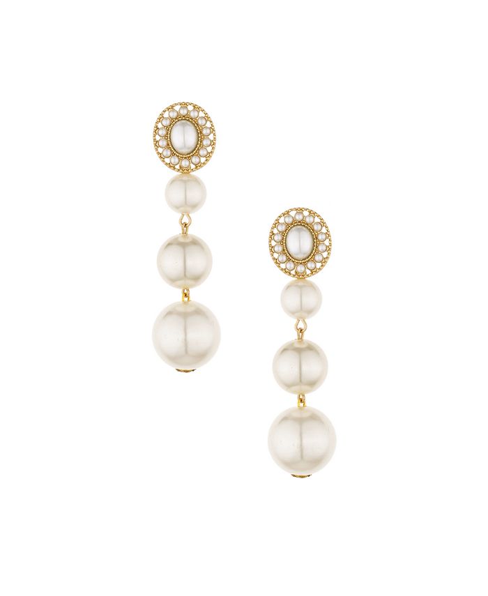 Aretes graduados de perlas