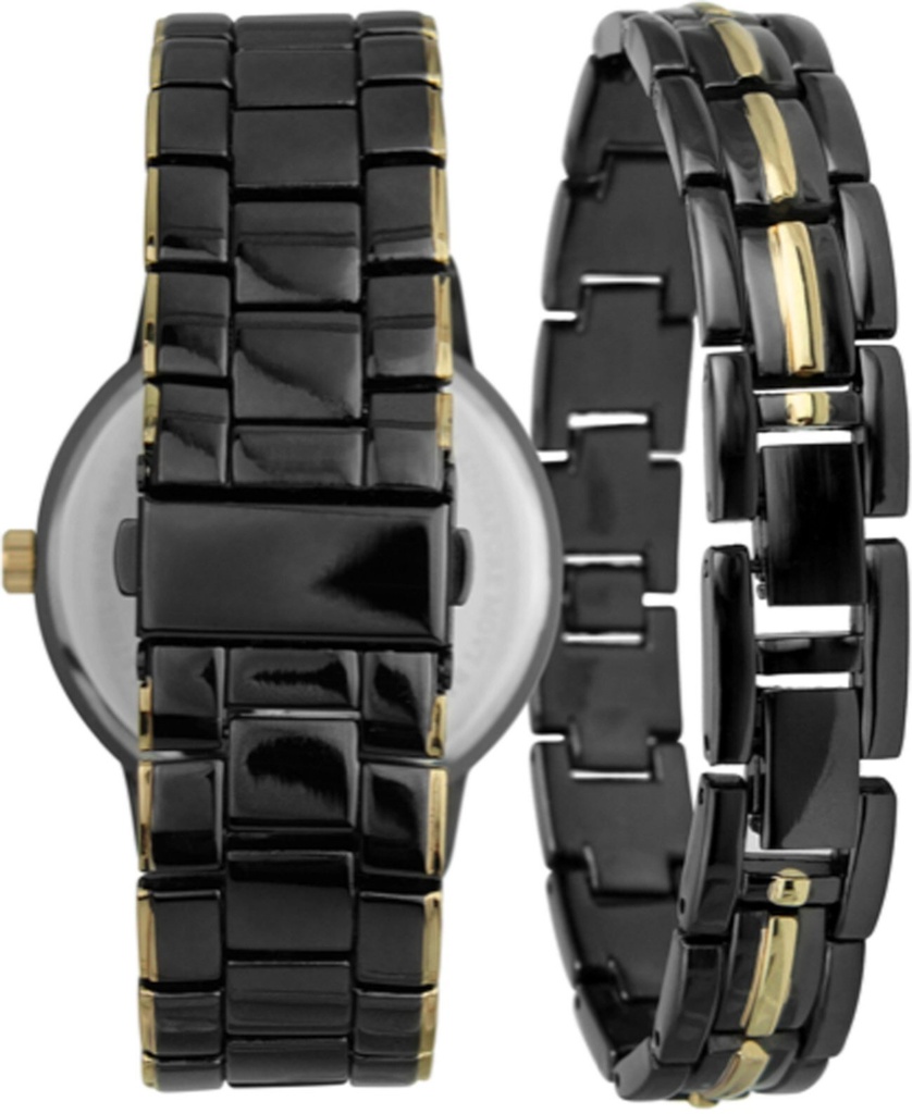 Dúo de reloj y pulsera a dos tonos
