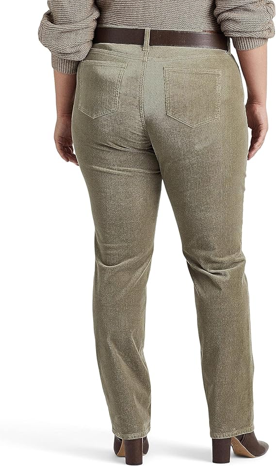 Jeans de Corduroy recto  Mide-Rise