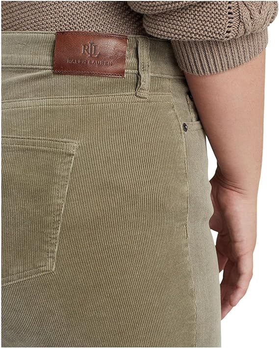 Jeans de Corduroy recto  Mide-Rise