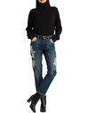 Jeans con patchwork de encaje