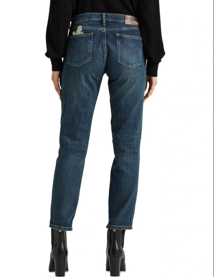 Jeans con patchwork de encaje