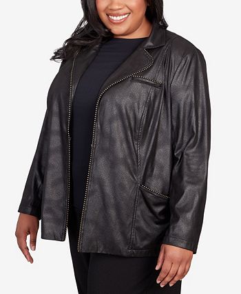 Chaqueta abierta  de cuero vegano 