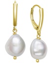 Aretes colgantes de perlas cultivadas