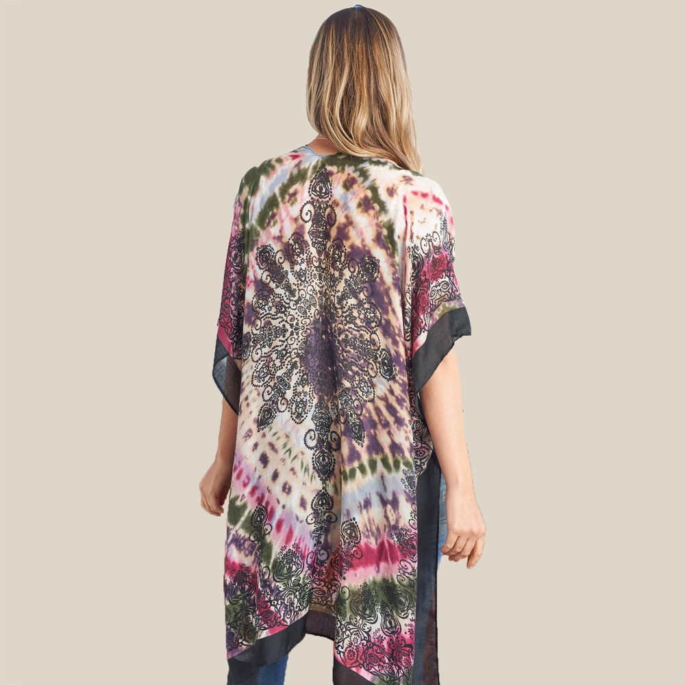 Kimono con estampado damasco -2 en 1