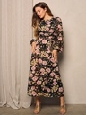 Vestido maxi floral con manga larga
