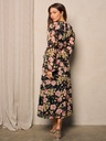 Vestido maxi floral con manga larga