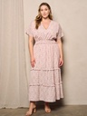 Vestido maxi floral con volantes