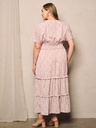 Vestido maxi floral con volantes