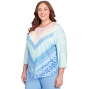 Blusa chevron con cuello plisado