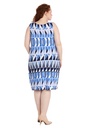 Vestido geométrico con chaqueta