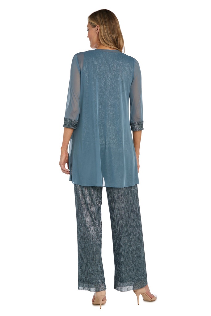 Traje metálico con pantalón y saco