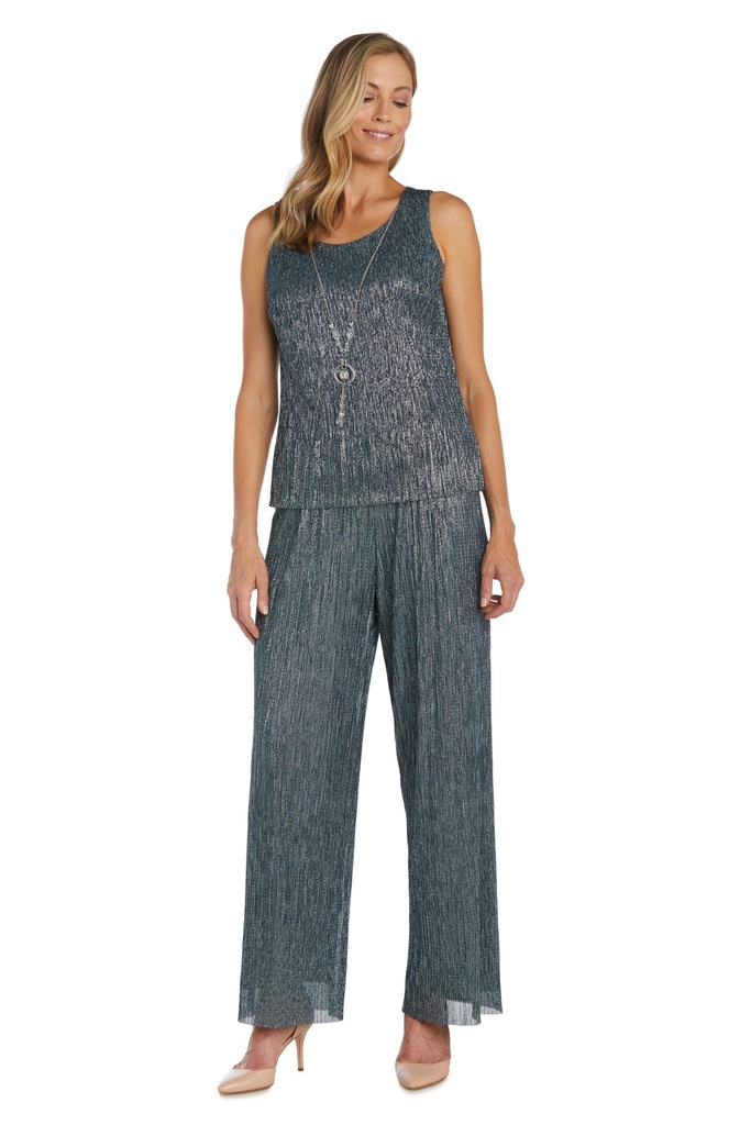 Traje metálico con pantalón y saco