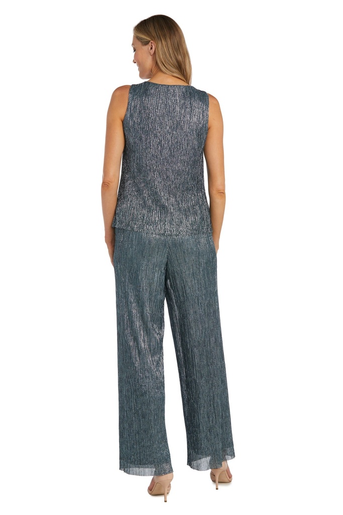 Traje metálico con pantalón y saco