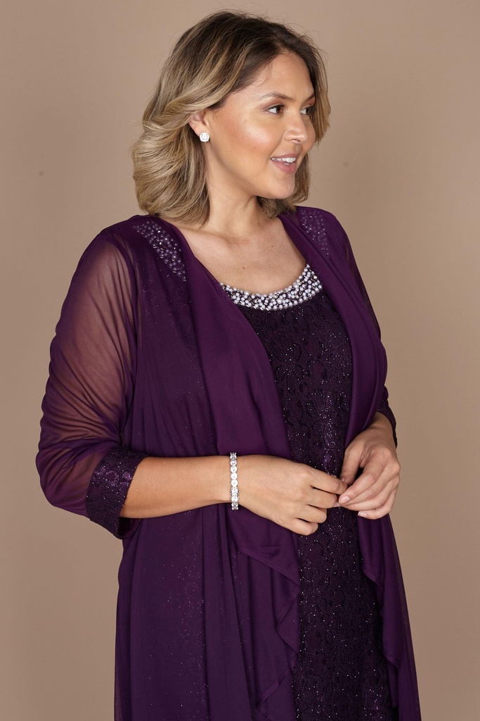 Vestido formal  con chaqueta Plum