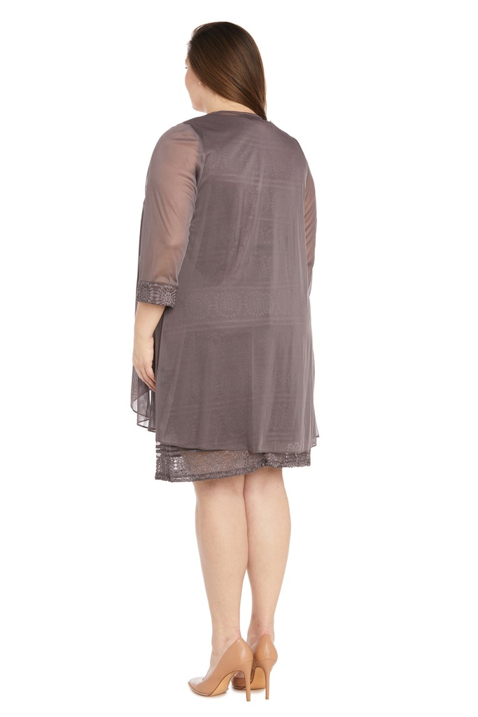 Vestido con chaqueta a rayas con purpurina