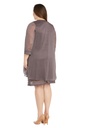 Vestido con chaqueta a rayas con purpurina