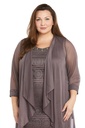 Vestido con chaqueta a rayas con purpurina