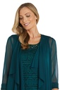 Vestido con chaqueta con purpurina