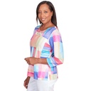 Blusa con cuello de encaje y patchwork