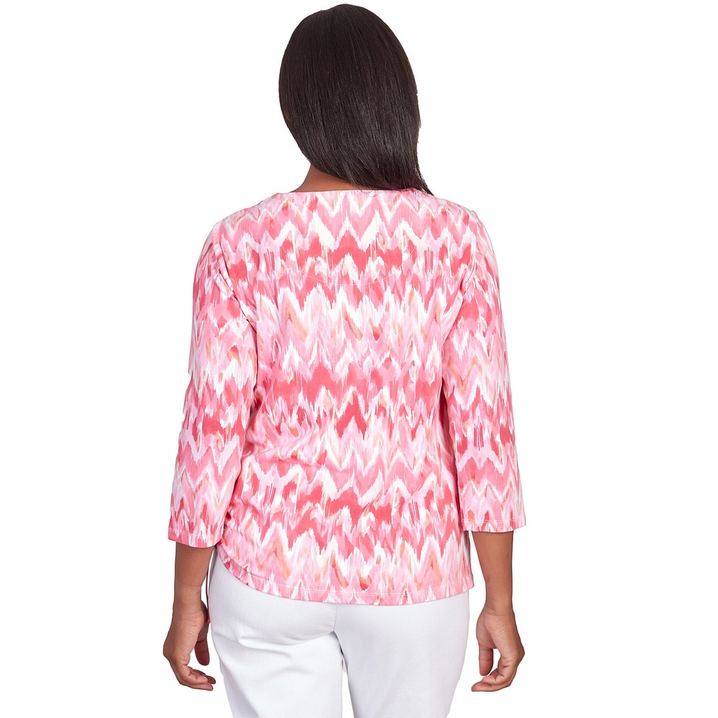 Blusa  chevrón con lazo lateral 
