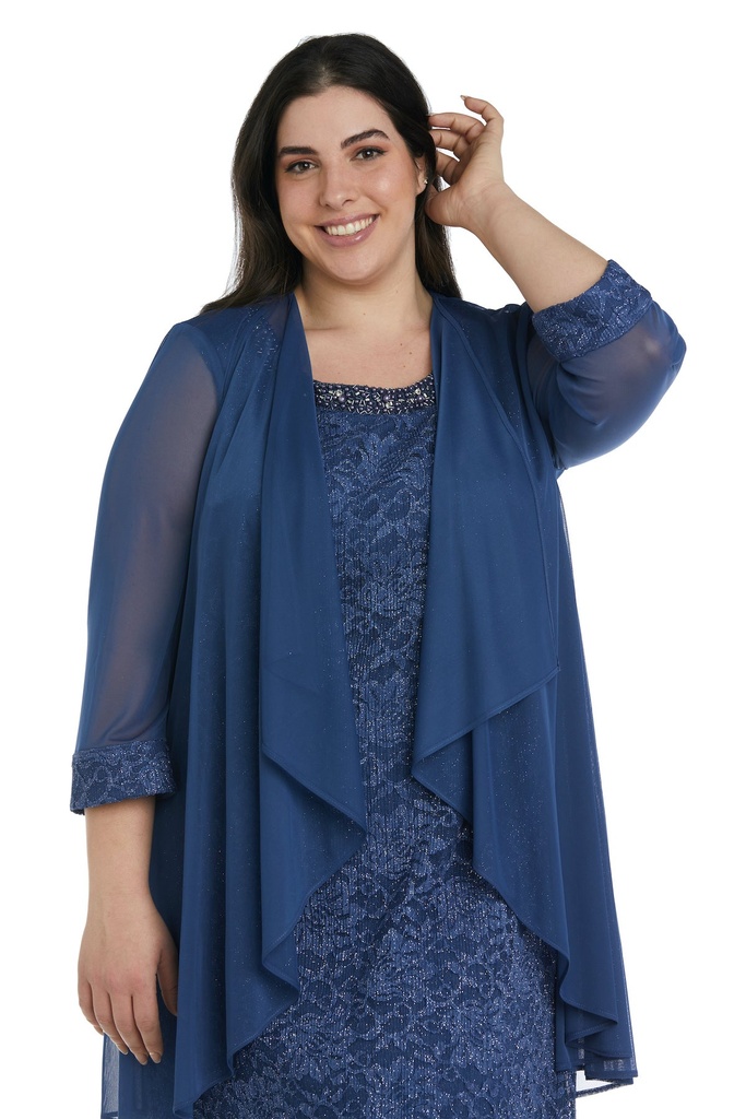 Vestido corto de encaje con chaqueta
