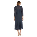 Vestido con chaqueta de gasa con pedrería