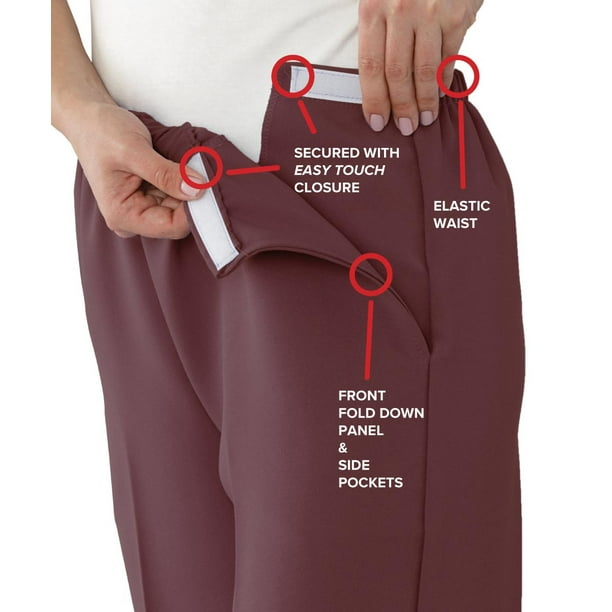 Pantalón vestir con elástico en cintura adaptado