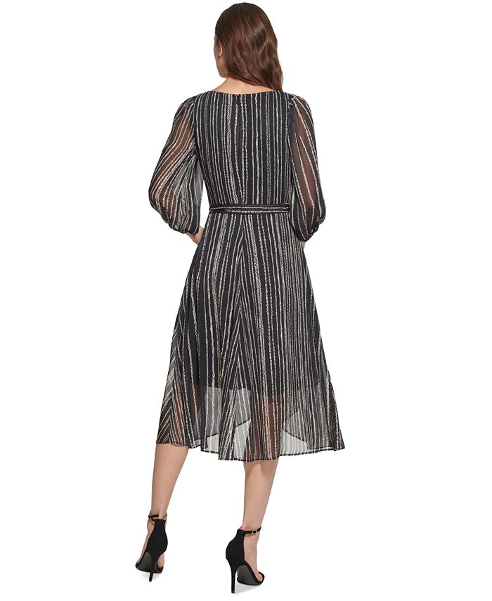 Vestido midi cruzado de gasa