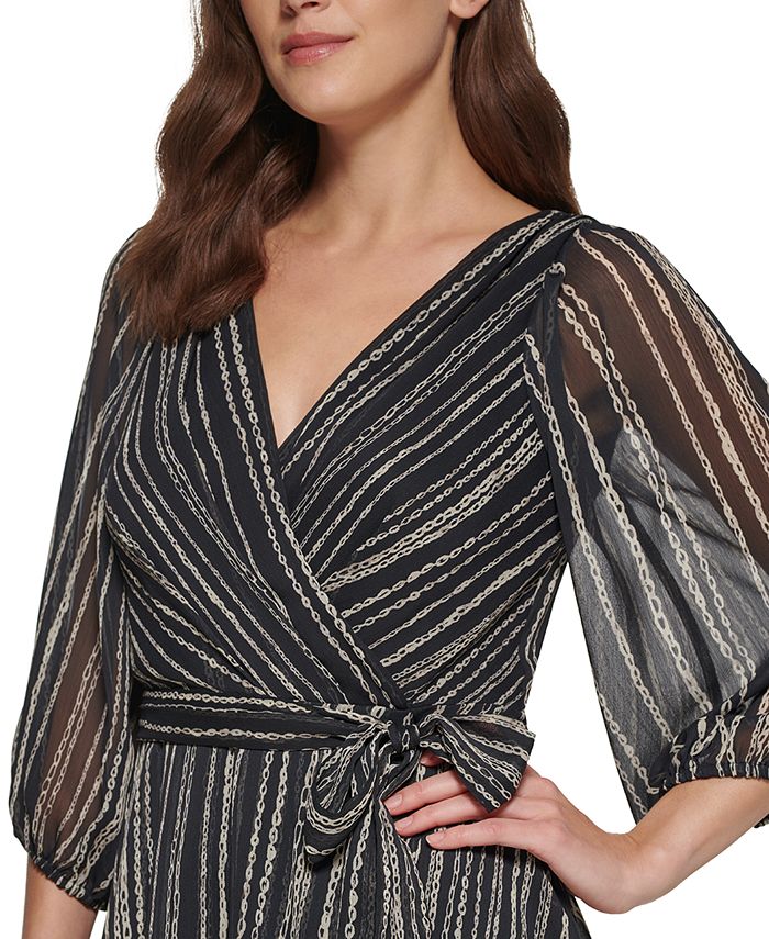 Vestido midi cruzado de gasa