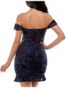 Vestido ajustado de terciopelo floral