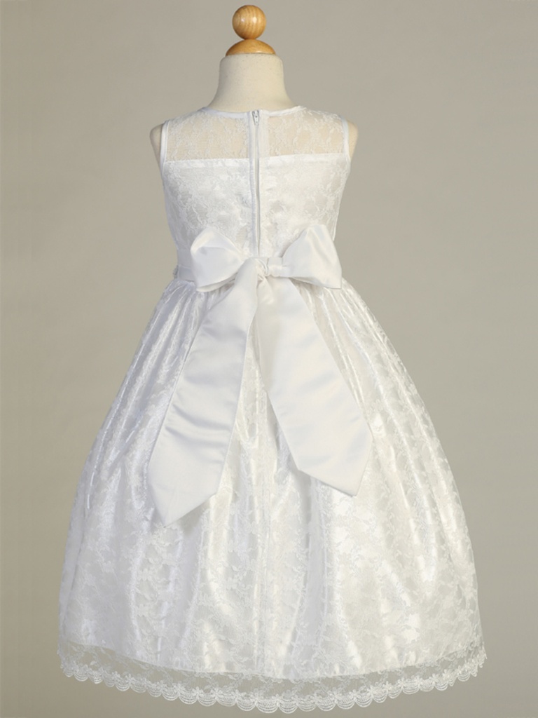 Vestido de encaje con ribete plateado