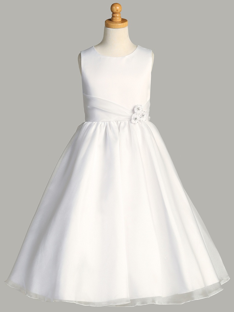 Vestido Organza satinada y cristal