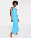 Maxi vestido halter plisado