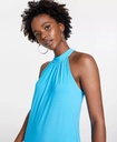 Maxi vestido halter plisado