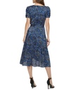 Vestido midi con mangas abullonadas
