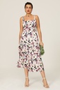 Vestido midi de satén floral