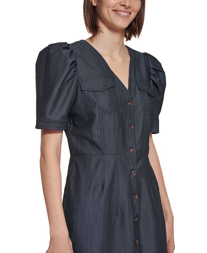 Vestido tipo camisero de mezclilla