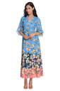 Maxi vestido floral con manga 3/4