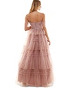 Vestido escalonado de malla plisada