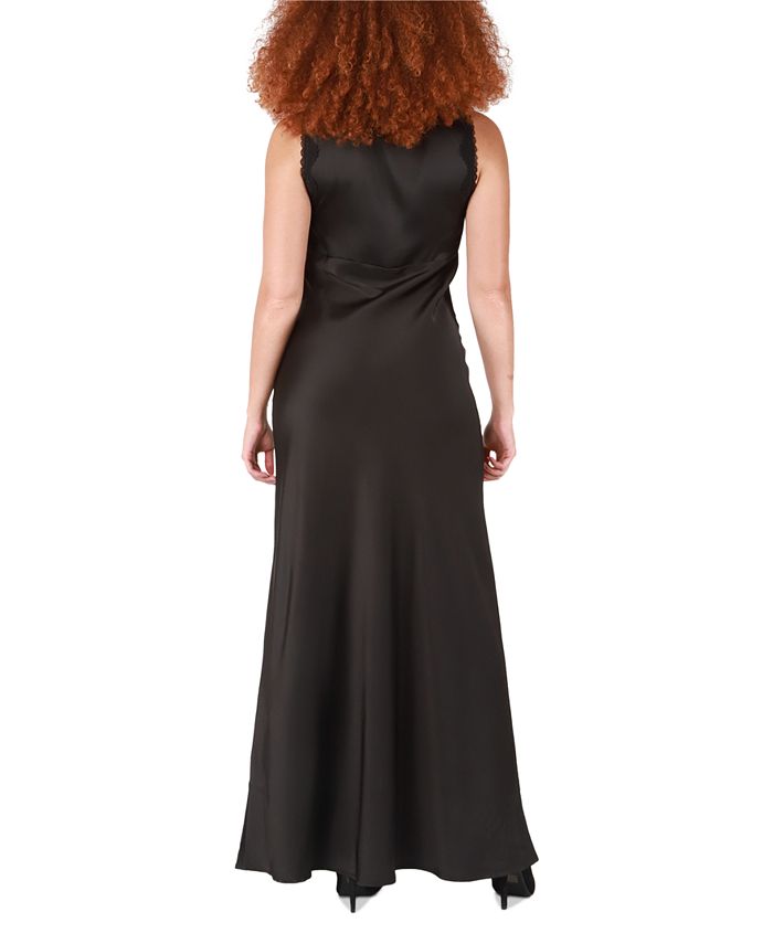 Vestido de satén con encaje
