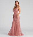 Vestido de sirena con bordados