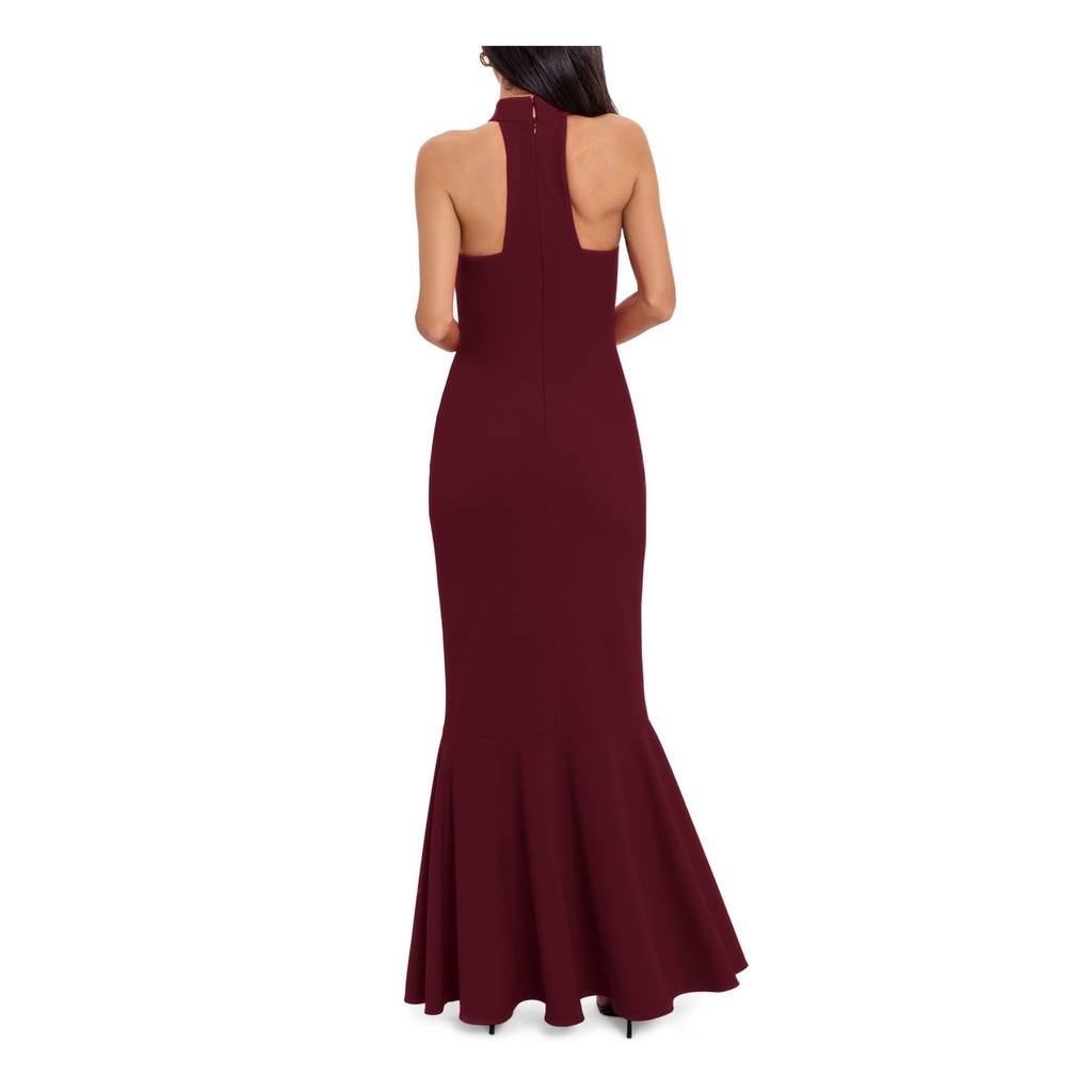 Vestido halter con volantes