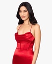 Vestido de satén drapeado
