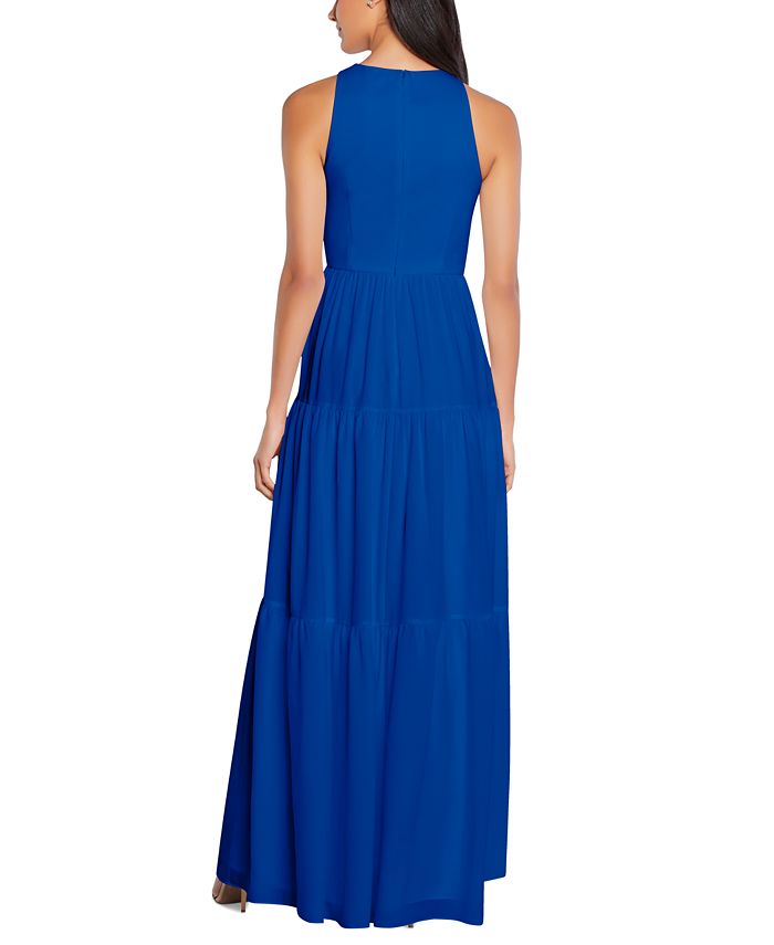 Vestido halter con abertura cruzada