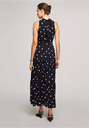Vestido maxi con capas y lunares