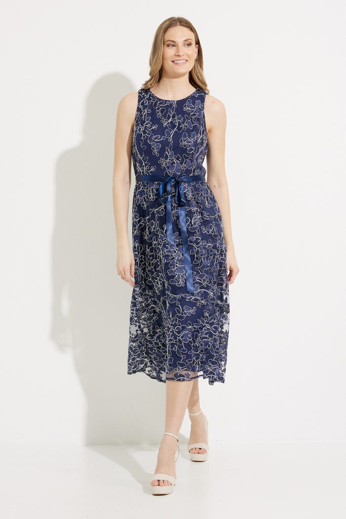 Vestido midi formal con bordado