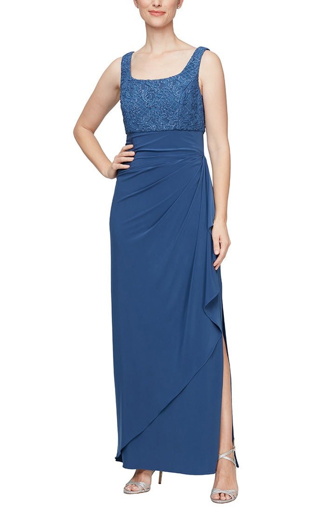 Vestido largo con bolero en 3/4