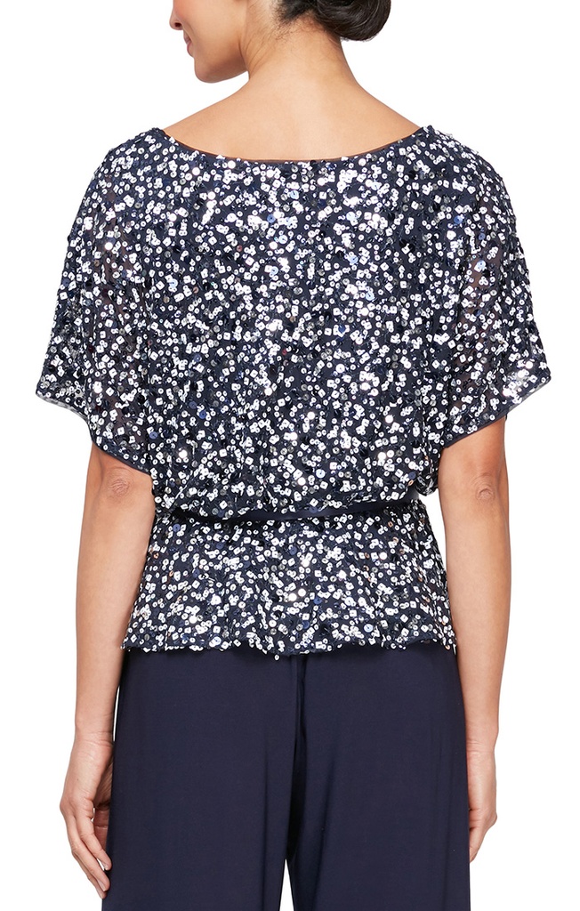 Blusa de noche con manga dolmán