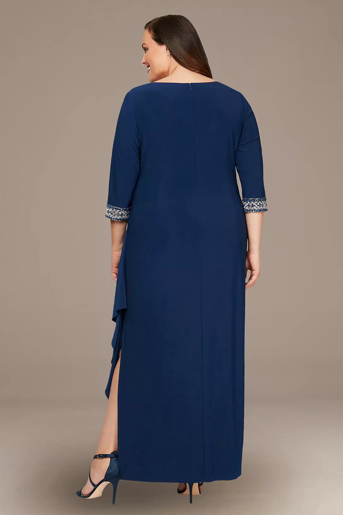 Vestido largo con mangas 3/4